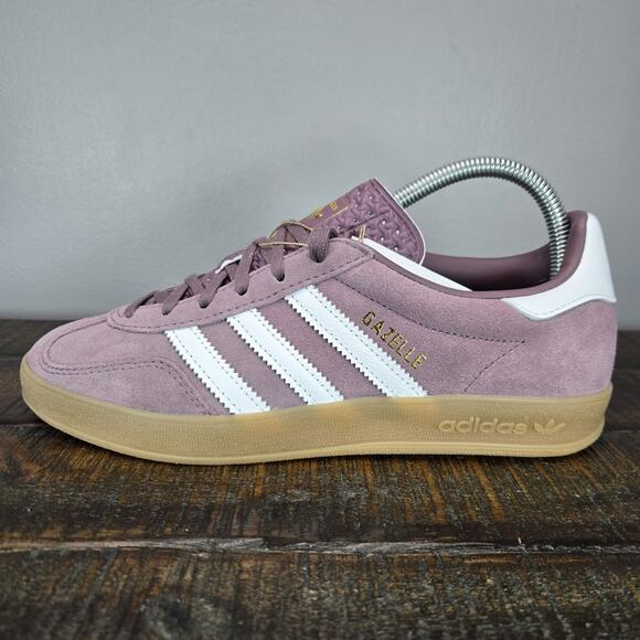 NEW adidas Gazelle Indoor Womens Size 7.5 Lifestyle Shoes Shadow Fig Gum IH5483 - Picture 7 of 13